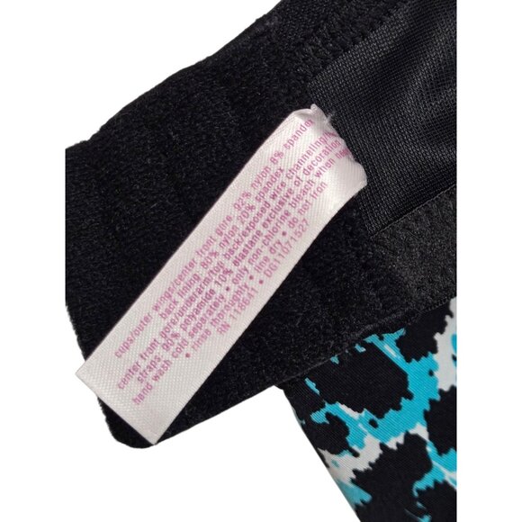 Cacique Underwire Bra Womens Size 40DD Blue Animal Print Lace Trim Light Padding - Picture 8 of 8